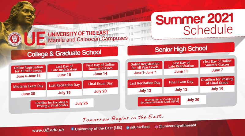 Ue Academic Calendar 2022 Online Ue Summer Classes For 2021 Set – University Of The East